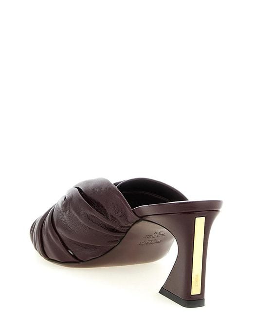 Fendi Brown Arco Sandals Bordeaux