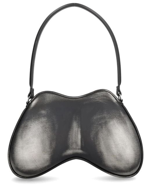 DIESEL Gray Denim Polyurethane Shoulder Bag