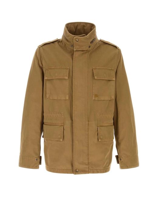 Burberry Green Camel Cotton Jacket for men