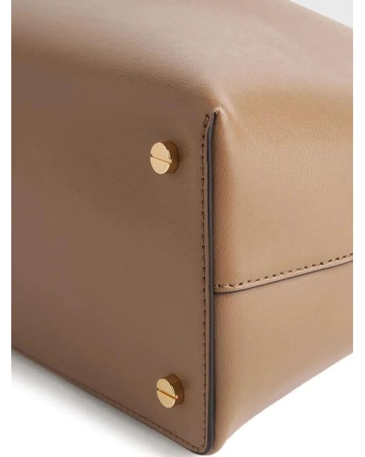 Totême Natural "T-Lock" Leather Top Handle Bag