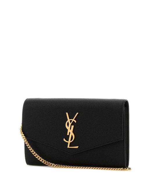 Saint Laurent Black Ysl Flap Chain(338Y)