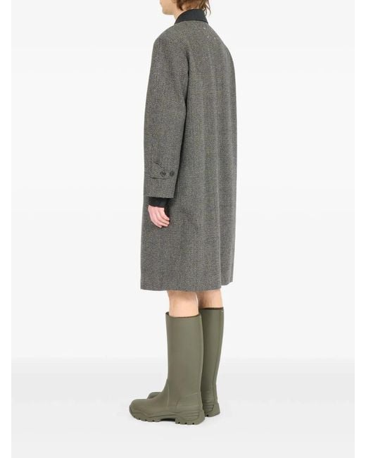Maison Margiela Gray Virgin Wool Polyamide Nylon Coat for men