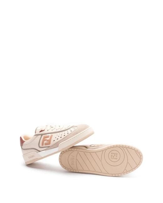 Fendi Pink Match Leather Sneakers