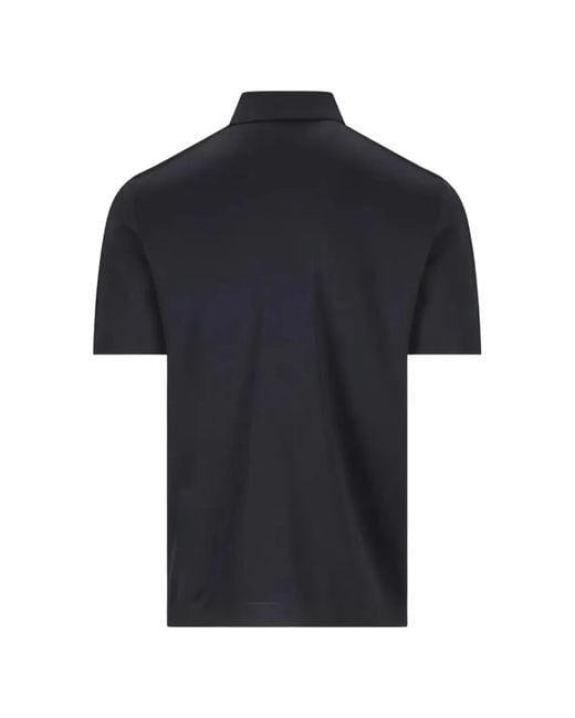 Herno Blue Cotton Polyester Short Polo for men