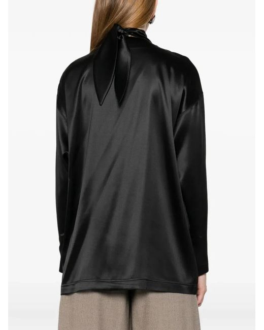 Phoebe Philo Black Liquid Knot Collar Top