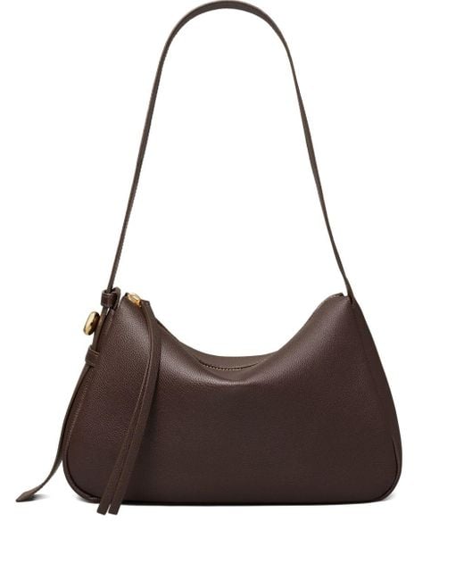 Tory Burch Brown Shoulder Bag With Zip Closure And Flap Design
