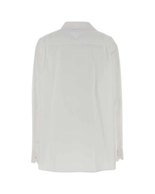 Prada White Poplin Oversize Shirt