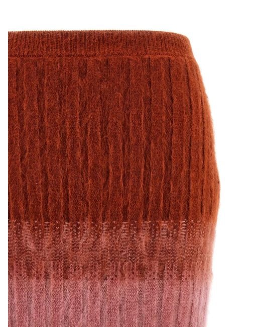 Fendi Red Wool Skirt