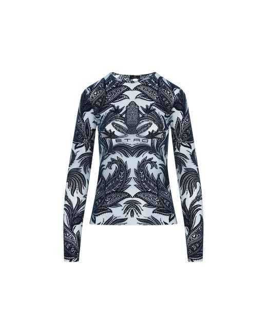 Etro Blue Tulle Top