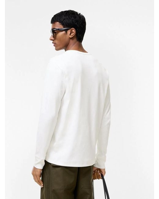 Burberry White Long-Sleeved Cotton Top for men