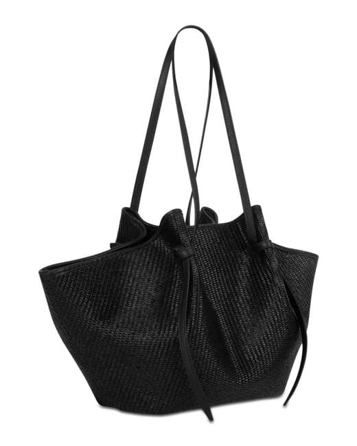 Yuzefi Black Raffia "Mochi" Bag