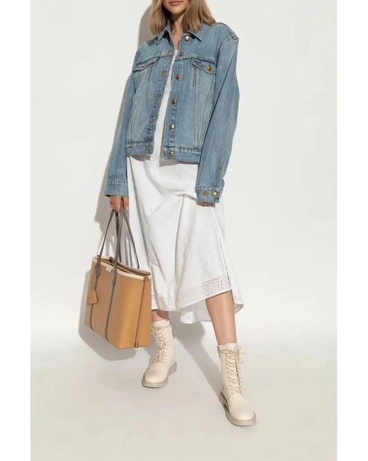 Tory Burch Natural Ankle Boots