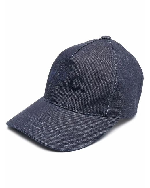 A.P.C. Blue Logo Baseball Cap for men