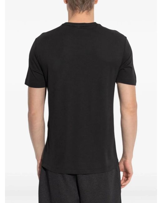 EA7 Black Logo-Patch T-Shirt for men