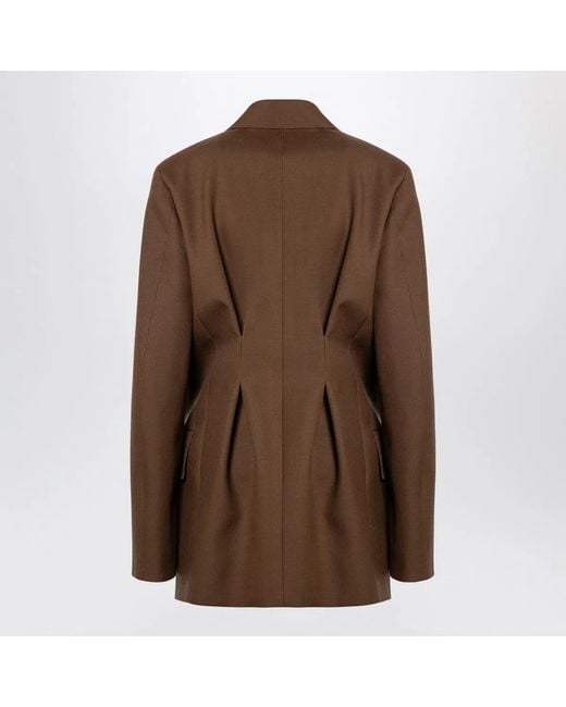 Jil Sander Brown Wool Double-Breasted Jacket