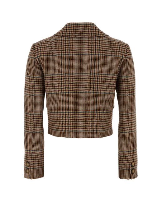 Etro Brown Embroidered Wool Blazer