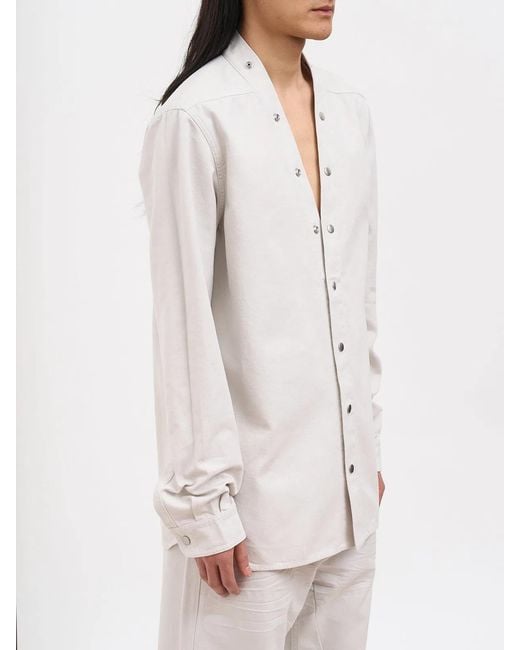 Rick Owens White Larry Cotton Shirt for men