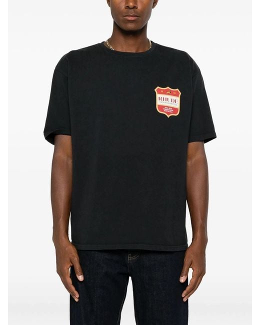 Rhude Black Filtaro Crest Tee for men