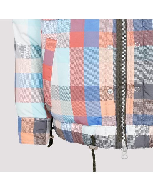 Sacai Blue Plaid Padded Blouson for men