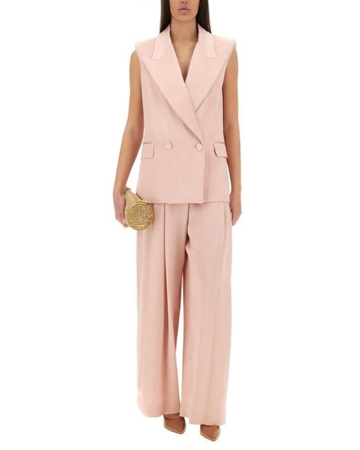Nina Ricci Pink Double-Breasted Sleeveless Jacket