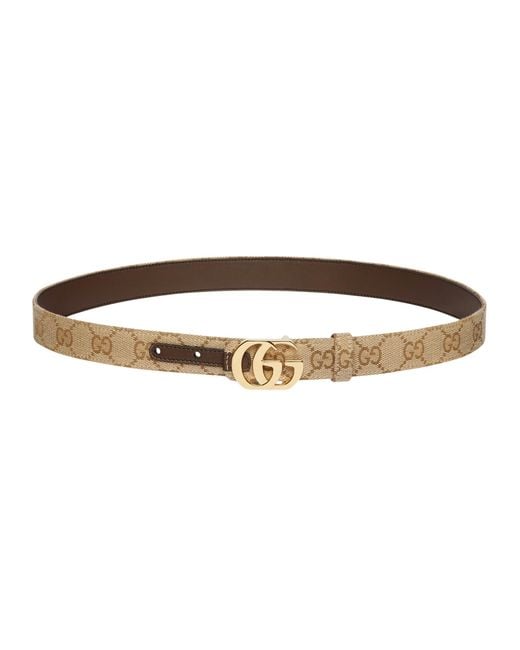 Gucci White Cut Gg Marmont Reversible Belt