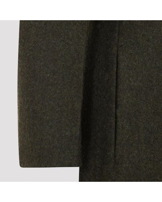 Jil Sander Black Thyme Slim Straight Knee-Lenght Coat