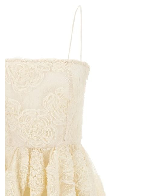 ROTATE BIRGER CHRISTENSEN White Rotate Birger Christensen 'Flower Mesh Midi' Dress