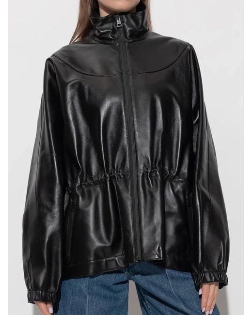 Givenchy Black Leather Tracksuit Jacket
