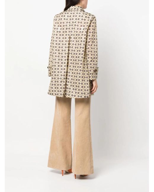Gucci White Horsebit Print Coat