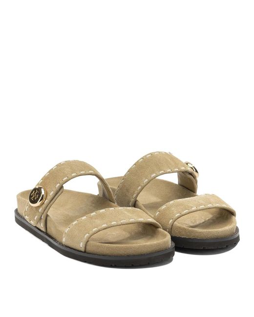 Tory Burch White Suede Sandals