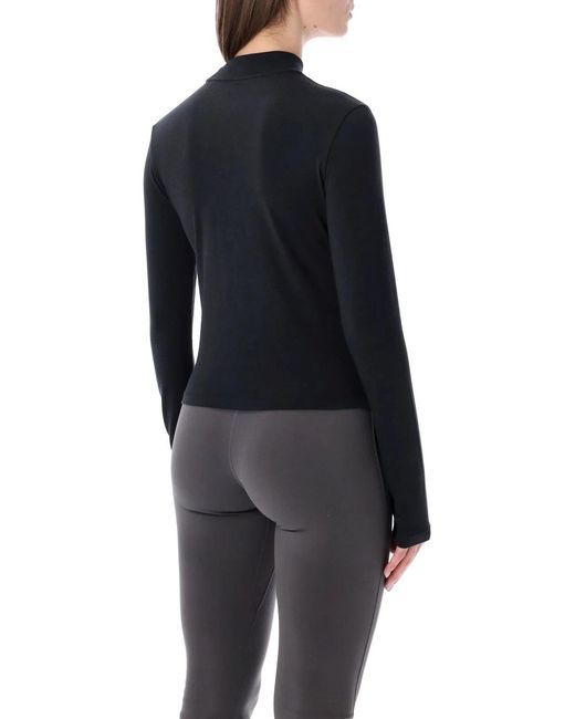 Nike Blue Slim Mock Neck Long Sleeve T-Shirt