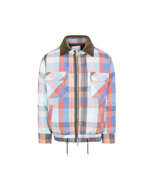 Sacai Blue Plaid Padded Blouson for men
