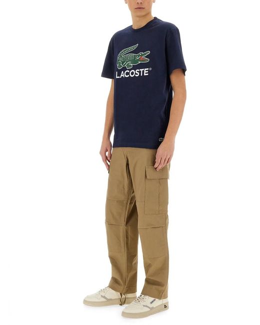 Lacoste Blue Cotton T-Shirt With Print for men