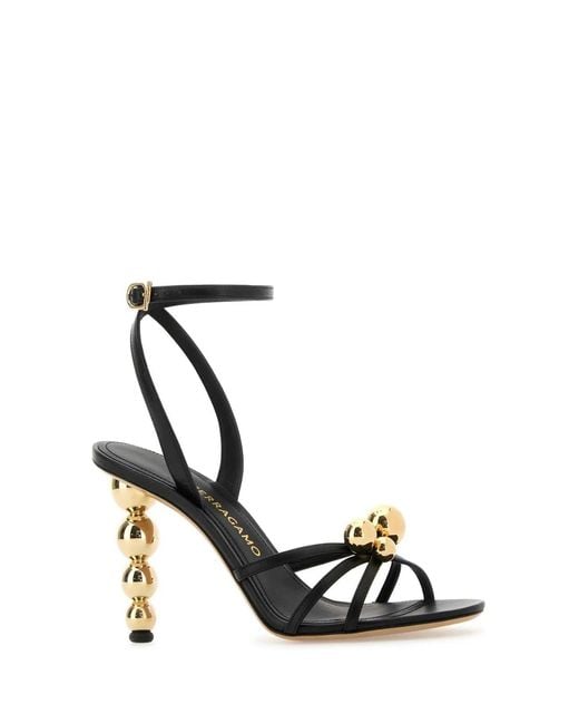 Ferragamo White Detailed Archive Heel