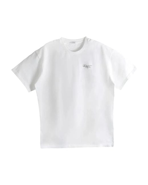 Givenchy White Stamp Cotton T-Shirt for men