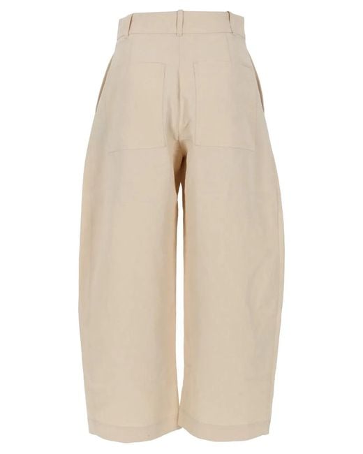 Studio Nicholson Natural Pantalone A Gamba Ampia