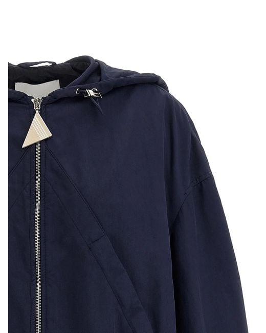 The Attico Blue Hooded Bomber Jacket