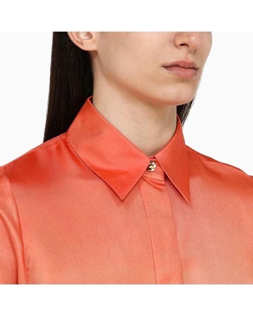 Zimmermann Orange Two-Tone Silk Tranquillity Shirt