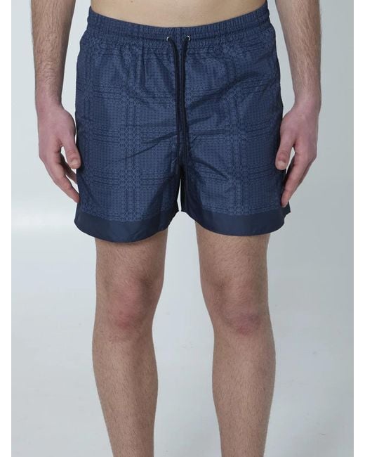 Gucci Blue Printed Swimsuit for men