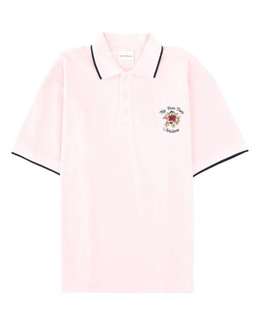 Drole de Monsieur Pink Cotton Polo Shirt for men