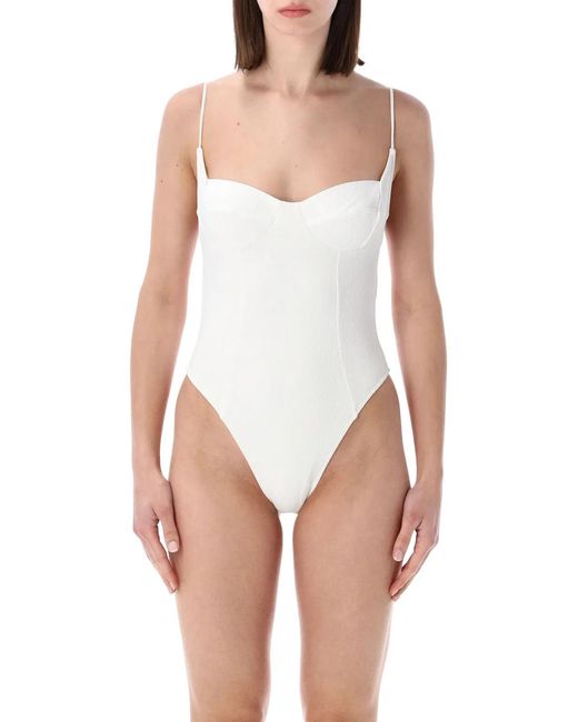 BELAMER White Nina Textured One Piece