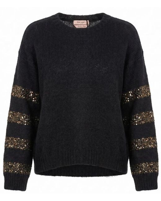 Twinset Black Sandy Wool Sweater