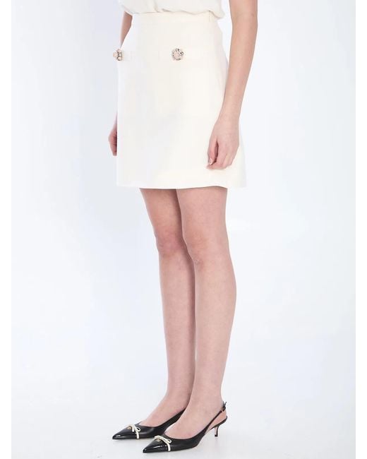 Valentino Garavani White Crepe Couture Mini Skirt