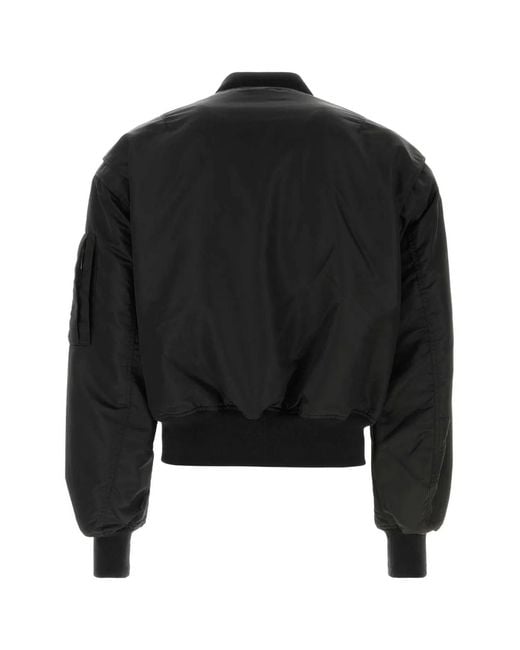 Entire studios Black Cropped Broad Bomber for men