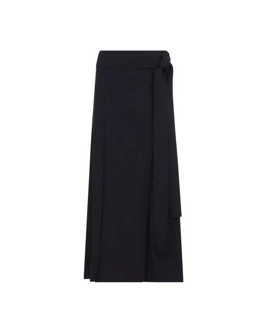 Studio Nicholson Black Mile Knife Pleat Belted Skirt