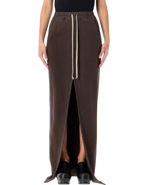 Rick Owens Brown Drkshdw Slit Skirt