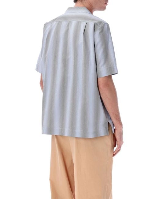 Dries Van Noten Blue Carltone Striped Cotton Shirt for men