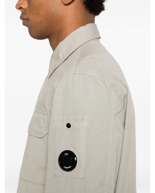 C P Company White C.P.Company Cotton Overshirt for men