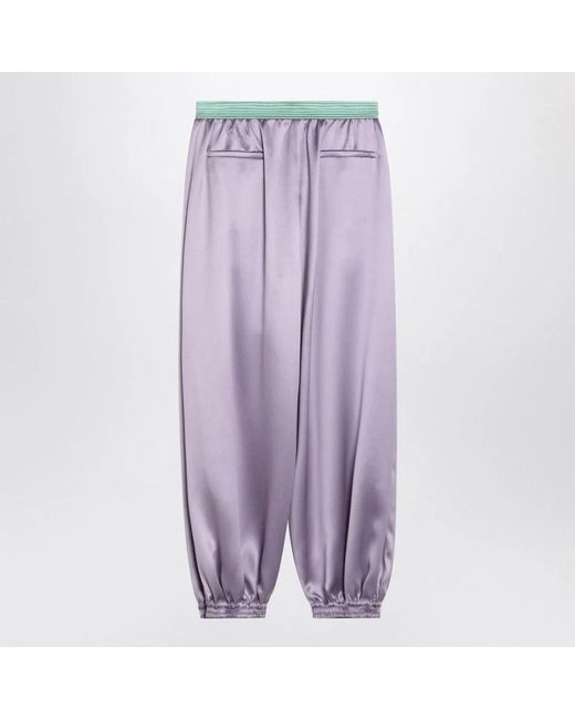 Valentino Purple Wide Lilac Silk Pants