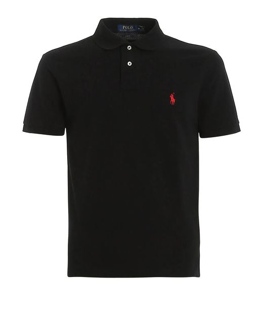 Polo Ralph Lauren Black Slim Short-Sleeve Knit T-Shirt for men